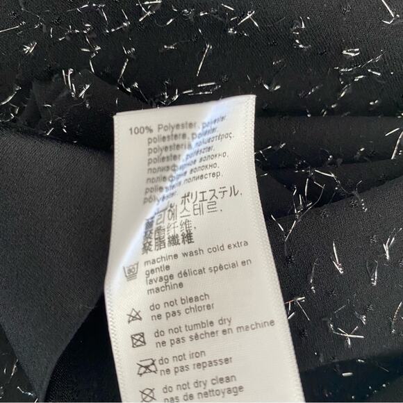 Wolford Silver Metallic Black Patterned Stretch Pencil Skirt size medium - Picture 5 of 6